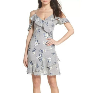 NWT THML Daisy Wildflower Print Ruffle Tiered Cottage Sundress Medium Boho Chic